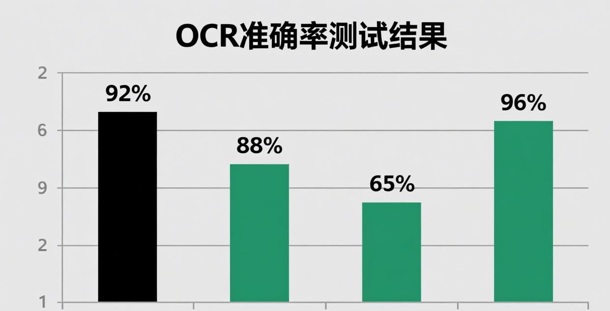 OCR accuracy test results chart showing recognitio