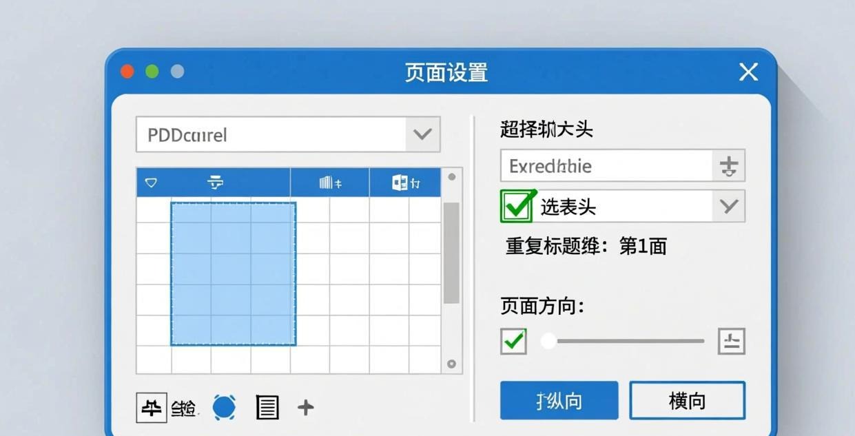 Excel page setup dialog for PDF export showing pri