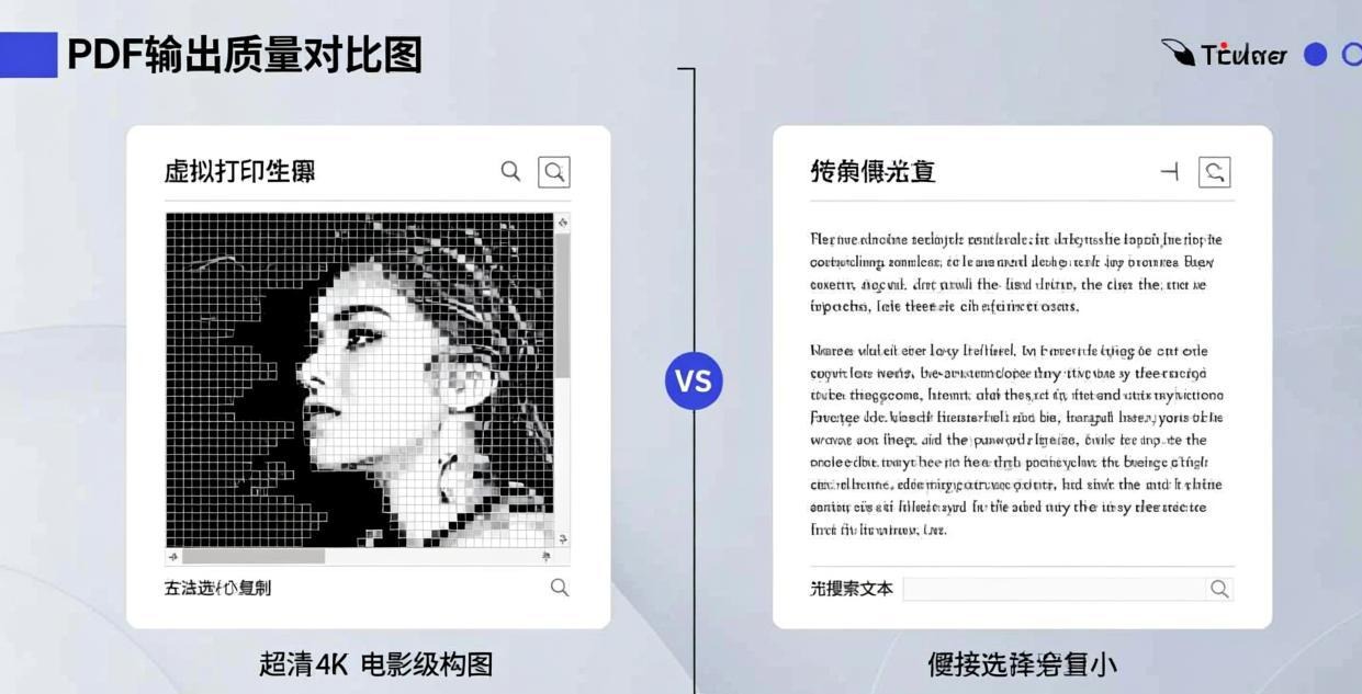 PDF output quality comparison: virtual printer ras