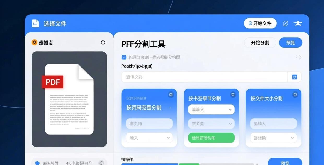 PDF split tool showing three split modes: by page 