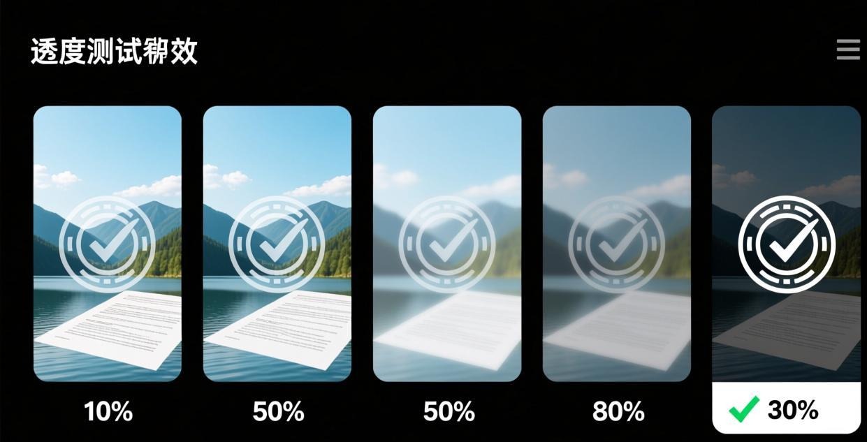 Watermark transparency test: 10% barely visible