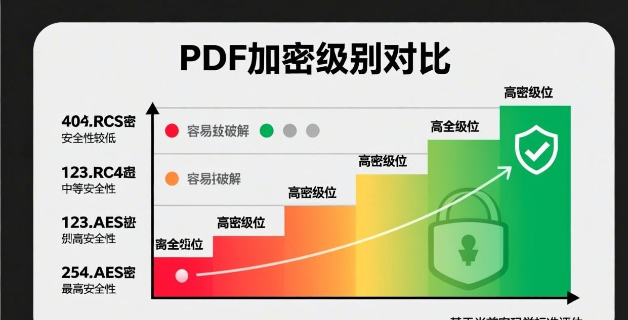 PDF encryption levels comparison chart: 40-bit RC4