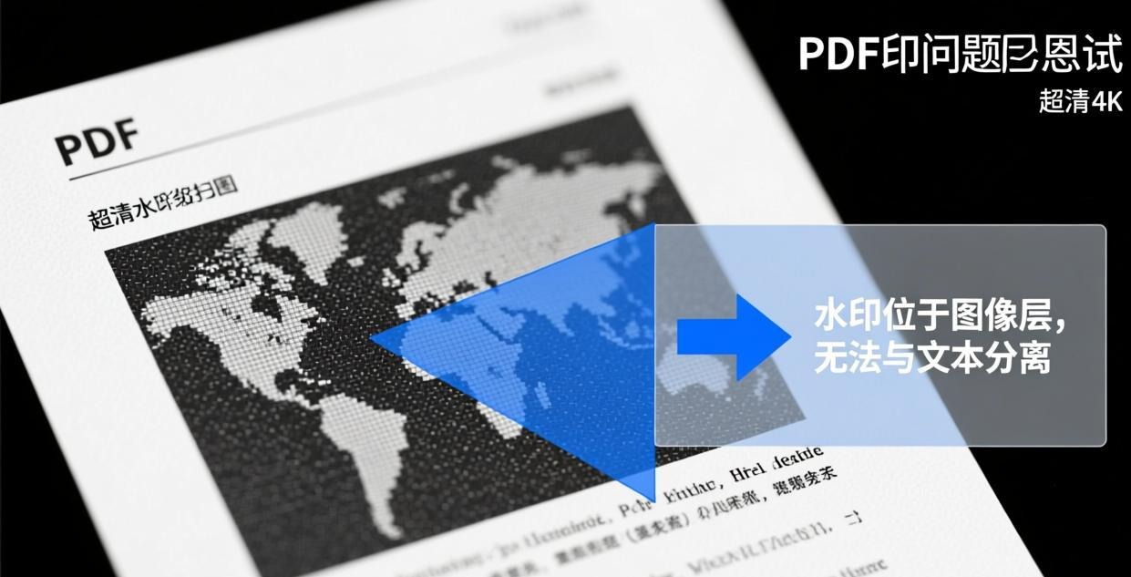 Scanned PDF with watermark issue: watermark is par