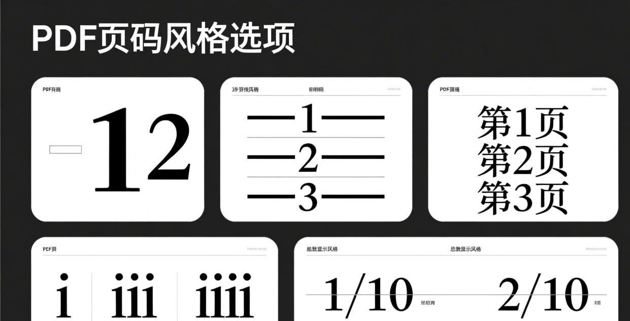 PDF page number style options: simple 1 2 3