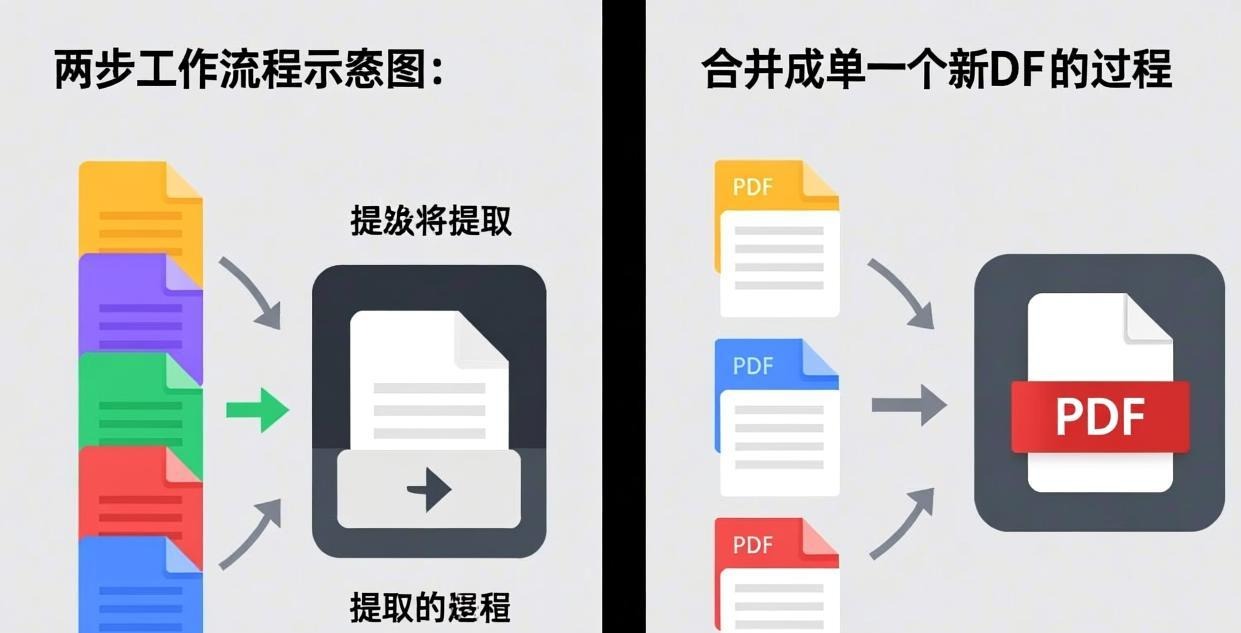 Two-step workflow: extracting pages from multiple 