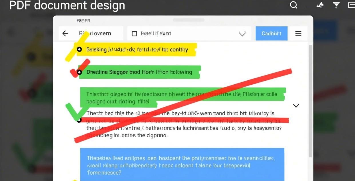 PDF document with multiple highlight colors: yello