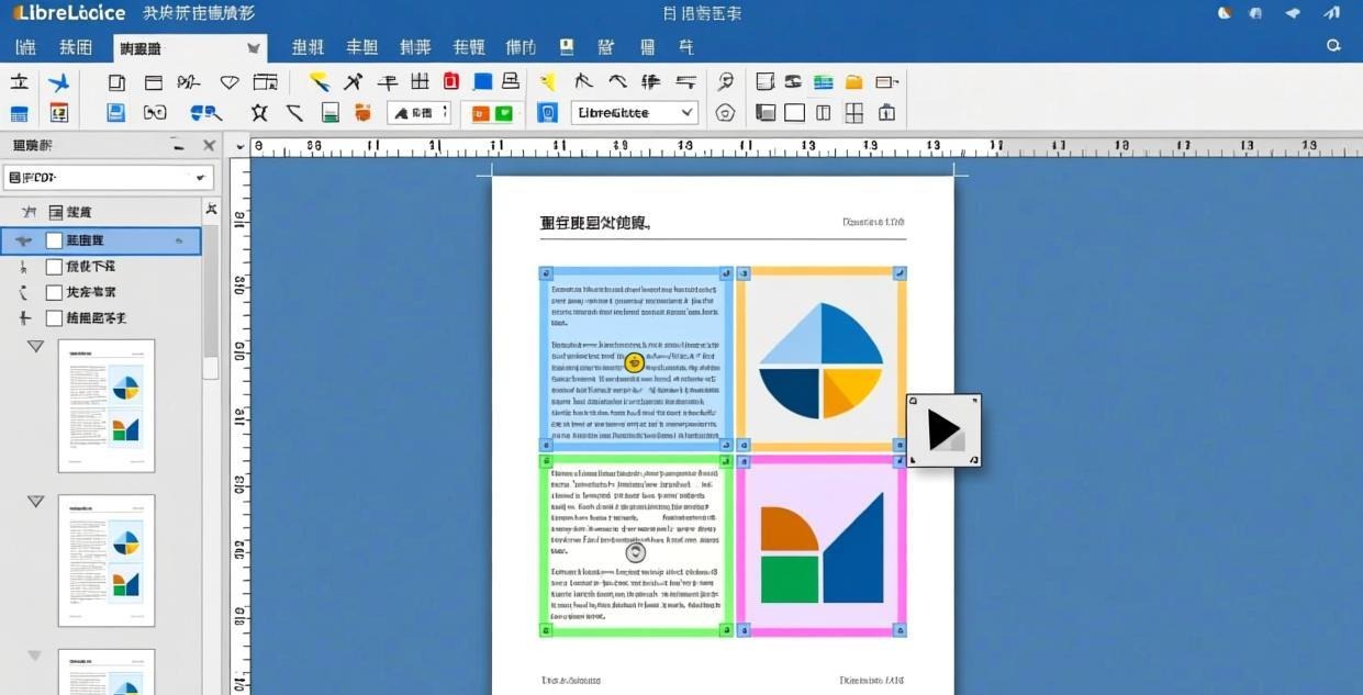 LibreOffice Draw interface editing a PDF document
