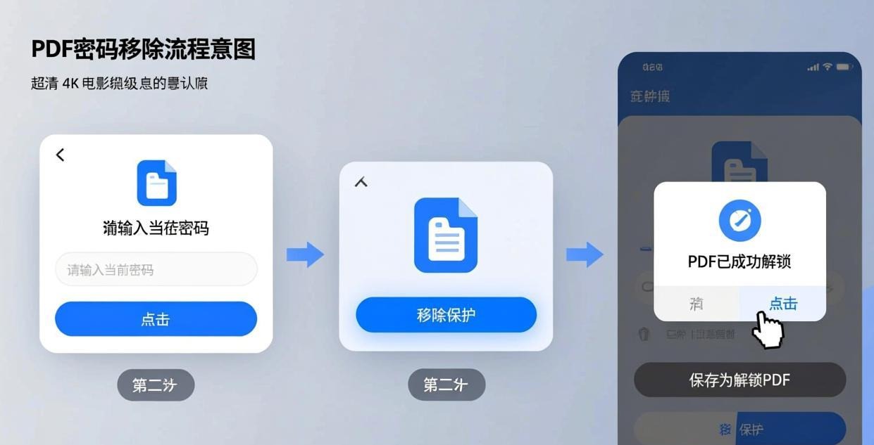 PDF password removal process: entering current pas